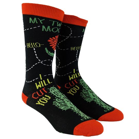 Discover Two Moods: Hello I WILL Cut You Socks, Bridesmaid Socks, Rude Gift, Funky Socks