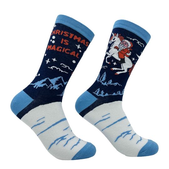 Discover Christmas Is Magical, Santa Socks Christmas Socks, Funny Socks, Festive Socks