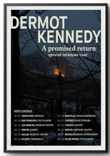 Discover Dermot Kennedy 2025 Tour Poster A Promised Return