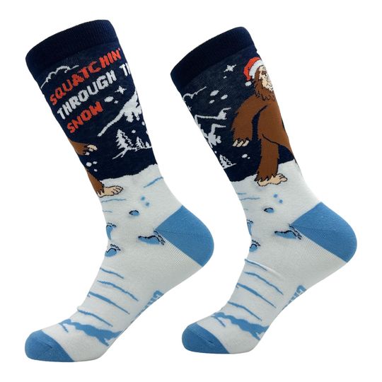 Discover Christmas Socks, Squatchin Through Thw Sno