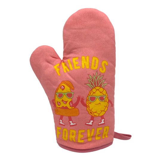 Discover Friends Forever, Pizza and Pineapple, Housewarming Gift, Christmas Gift, Hostess Gift, Funny Oven Mitts, Pizza Lover, Grilling Gifts