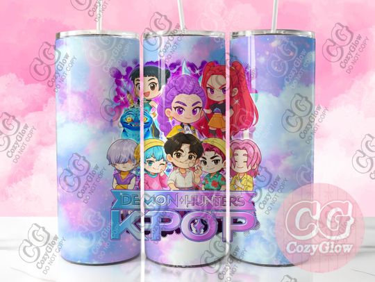 Discover Kpop Demon Hunters Tumbler Huntrix, Saja Boys 20oz Skinny Tumbler