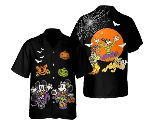Discover Halloween Mickeyy & Friends Mickeyy's Not So Scary Halloween Party Hawaiian Shirt