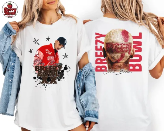 Discover Breezy Bowl XX Concert Tee 2025 Tour Dates Music Double Sided T-Shirt