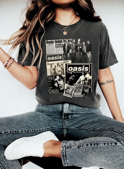 Discover 90s Oasis Band Shirt, Music Icon T-shirt, Oasis Music Fan Gift,  Graphic T-shirt, Nostalgic Gift