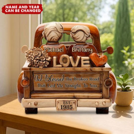 Discover God Blessed The Broken Road That Led Me Straight to You - Personalized Wooden Plaque