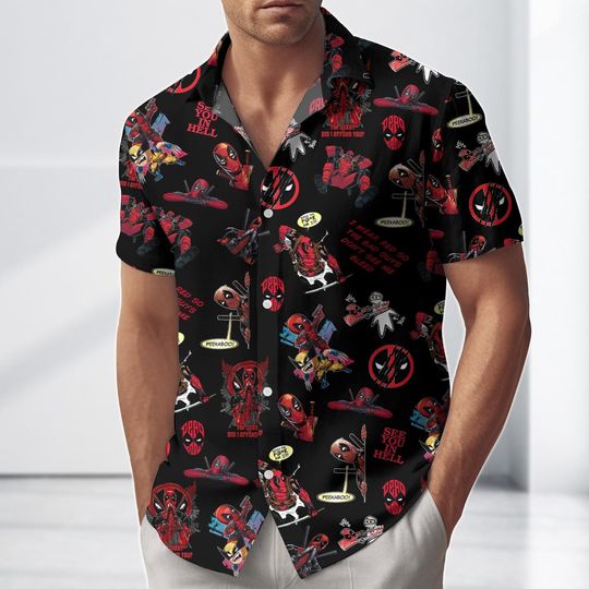Discover Funny Deadpooll Hawaiian Shirt, Cartoon Deadpooll Button Shirt
