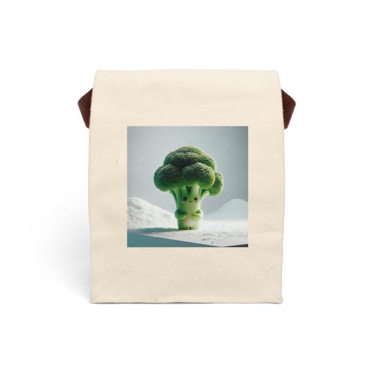 Discover Eco-Friendly Broccoli Canvas Lunch Bag - Reusable, Insulated, Cute Lunch Tote, Vegan Gift, Meal Prep Container