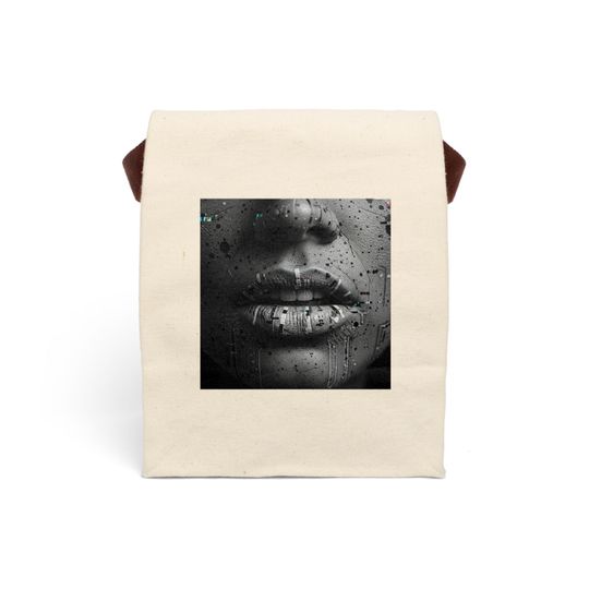 Discover Stylish Canvas Lunch Bag, Artful Lunch Tote, Eco-Friendly Meal Carrier, Modern Lunch Bag, Unique Gift for Foodies