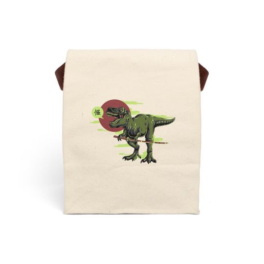 Discover T Rex Canvas Lunch Bag, EcoFriendly Tote, Dinosaur Kids Lunch Bag, Dino Lunch Tote, School Lunch Bag, Reusable Lunch Pouch