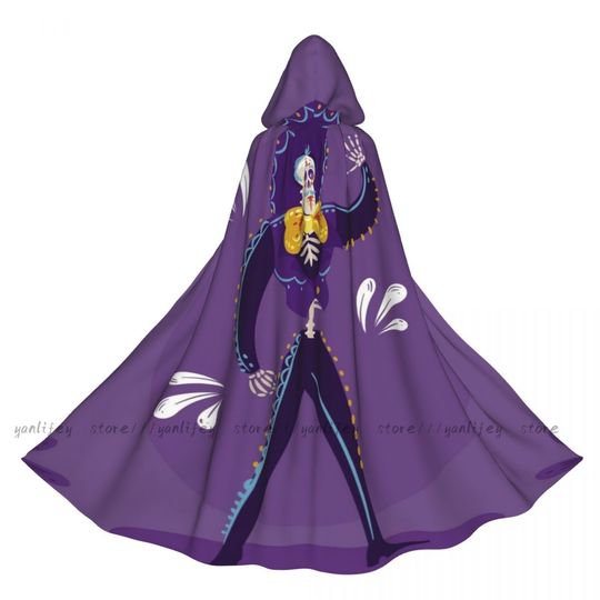 Discover Cosplay Medieval Costumes Dia De Muertos Illustration Hooded Cloak Capes Long Robes Jackets Coat Carnival