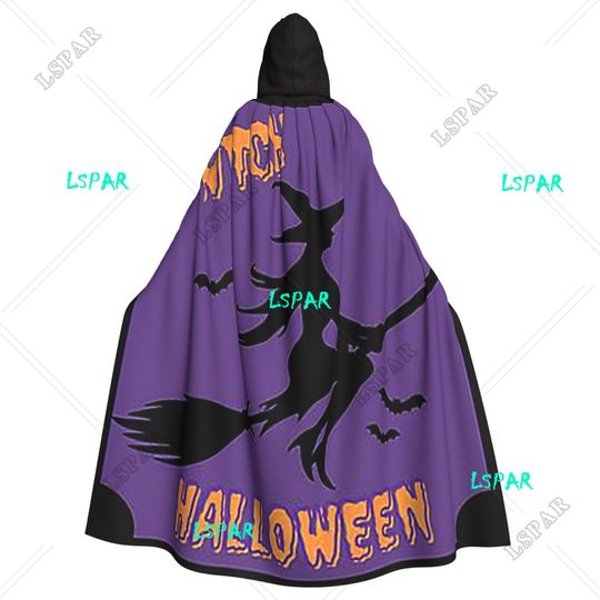 Discover Halloween Witch Witch Party Long Hooded Cloak Witch Medieval Costume Cosplay Cape HalloweenCoat Adult Unisex
