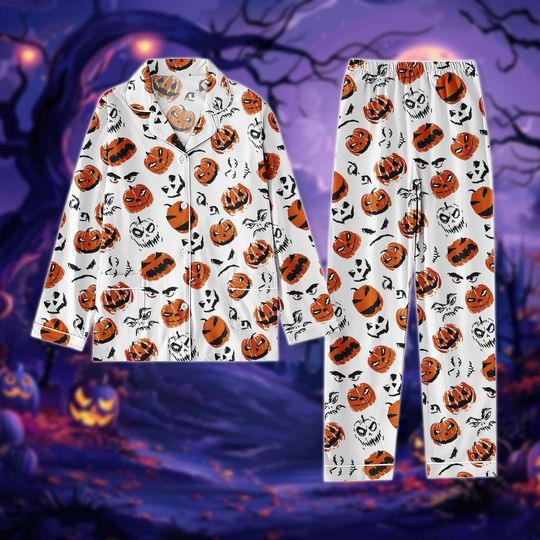 Discover Halloween Scary Pumpkin Thick Pajama Set