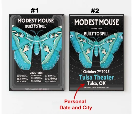 Discover Modest Mouse On Tour Fall 2025 Poster, Custom Date and City tour