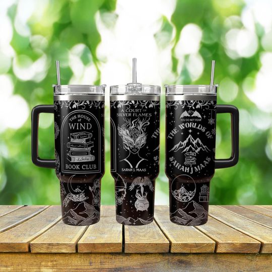 Discover Thorns And Roses Book Engraved Tumbler, City of Starlight Tumbler, Acotar 40oz Tumbler