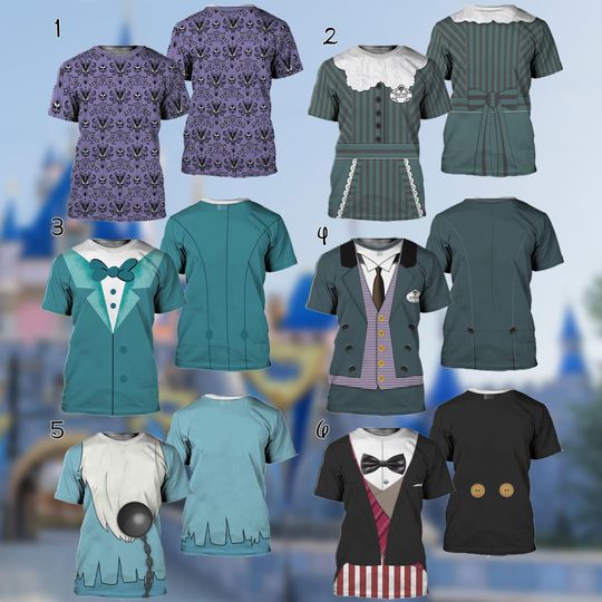 Discover Madame Hitchhiking Costume T-Shirt, Hauntedd Mansionn