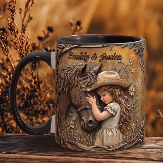 Discover Just A Girl Who Loves Horse - Personalized Horse Accent Mug