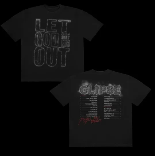 Discover Clipse Let God Sort Em Out 2025 Tour Two Sides T-Shirt