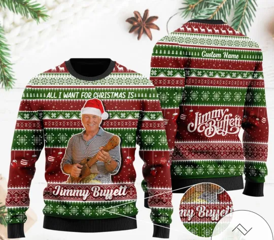 Discover Bg All I Want For Christmas Is Jimmy Buffett Ugly Christmas Sweater