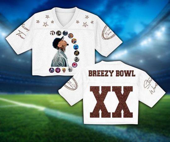 Discover Chris Brown Tour Crop top Football Jersey Full Mesh