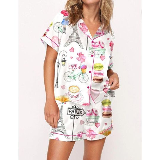 Discover Love In Paris Satin Pajama Set For Women