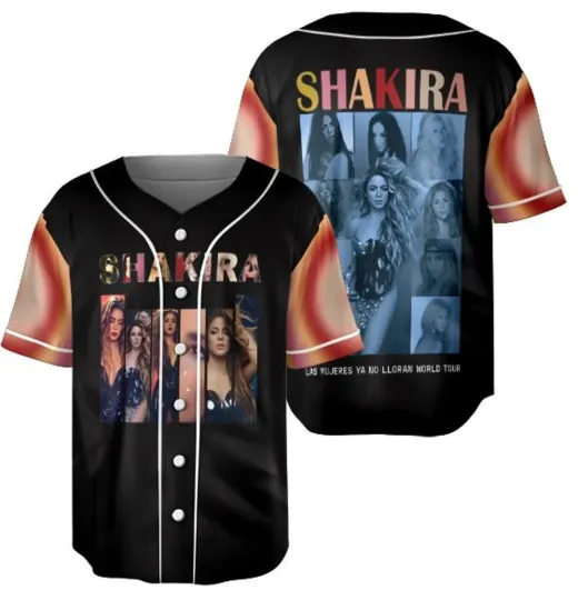 Discover Shakira 2025 Concert Las Mujeres Ya No Lloran World Tour Baseball Jersey 3D