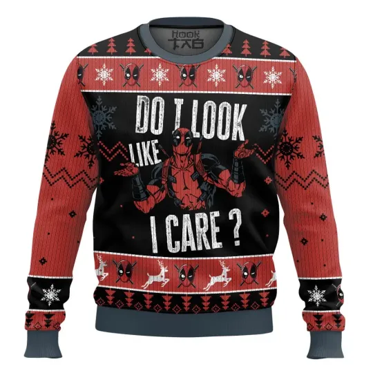 Discover Do I Look Like I Care Deadpooll Ugly Sweater, Ugly Christmas Sweater Gift