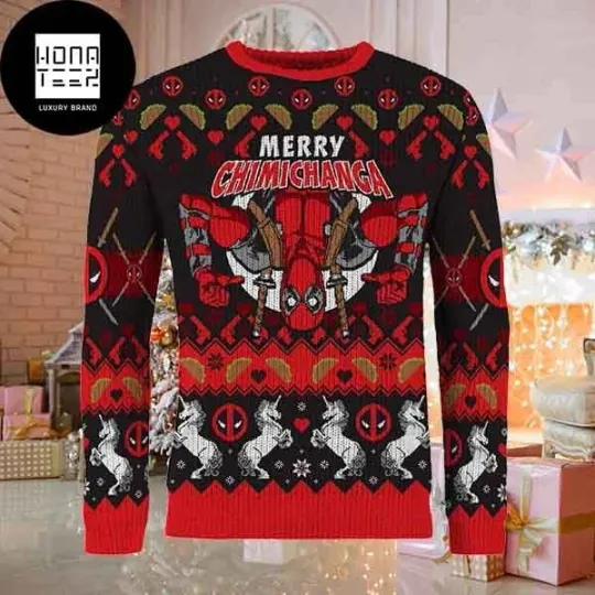 Discover Deadpooll Merry Chimichanga 2025 Ugly Christmas Sweater Ugly Christmas Sweater