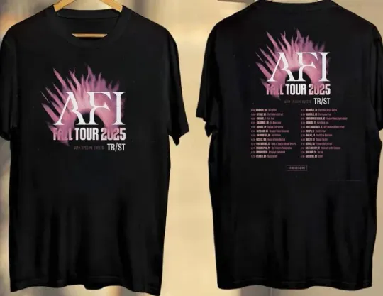 Discover Afi Fall Tour 2025 short sleeve black color 2 Side T-Shirt