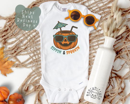 Discover Cute Summerween Pumpkin Baby Onesie