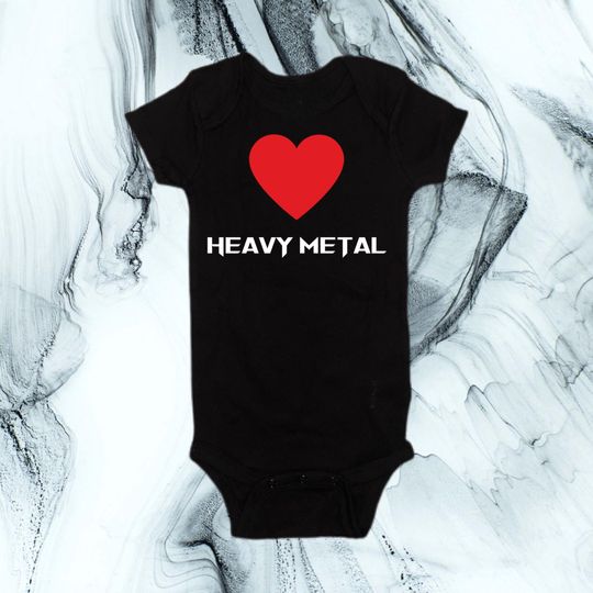 Discover Love Heavy Metal Rock and Roll Music Bodysuit Baby Onesie