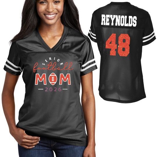 Discover Custom Senior Football Mom Design Women's V-Neck Posi Charge Replica Football Jersey