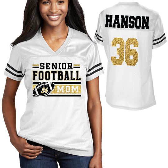 Discover Custom Senior Football Mom Design Women's V-Neck Posi Charge Replica Football Jersey