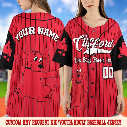 Discover Custom Clifford The Big Red Dog Baseball Jersey