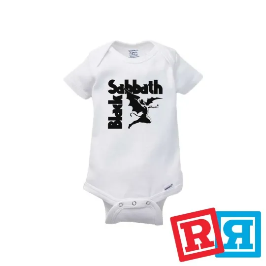 Discover Black Sabbath Gerber Baby Onesie® Cotton Unisex White Short Sleeve Bodysuit