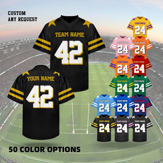 Discover Personalized Football Jersey – Custom Name & Number Team Shirt for Men, Women, Youth