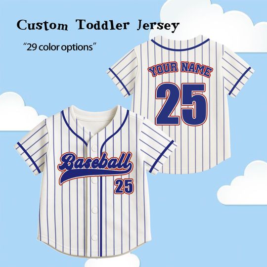 Discover Personalized Baseball Jersey – Custom Name, Number & Striped Design for Birthday
