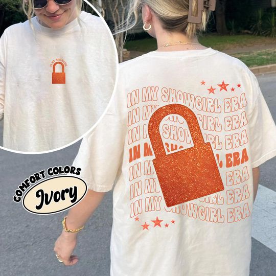 Discover In My Showgirl Era Comfort Colors Shirt for Fan, Orange Show Girl Shirt for Concert, Showgirl Era Tshirt