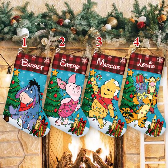 Discover Personalized Pooh And Friends Xmas Stocking, winniee the poohh With