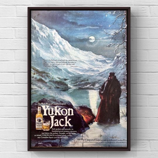 Discover Vintage 1970s Yukon Jack Liquor Poster – Retro Wall Art