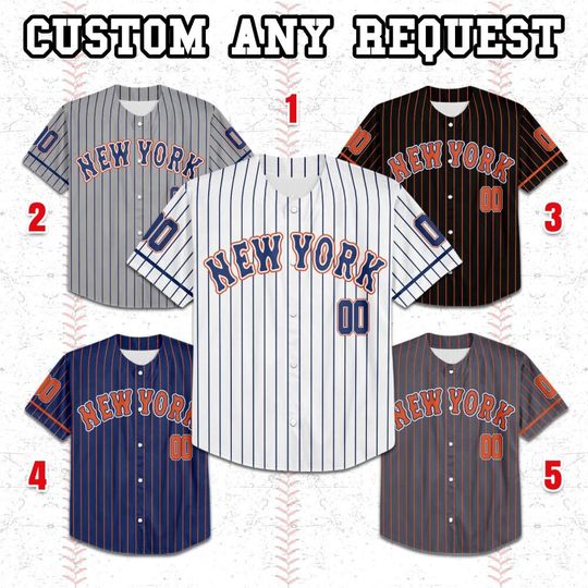 Discover Personalized Name New York Baseball Team Inspired Jersey, Game Day Baseball Lovers Jersey