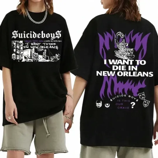 Discover I Want To D1e In New Orlean Uicideboi Tour Dates 2025 T-Shirt