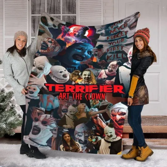 Discover Terrifier Art the Clown Blanket, Halloween Horror Fleece Mink Sherpa Blanket