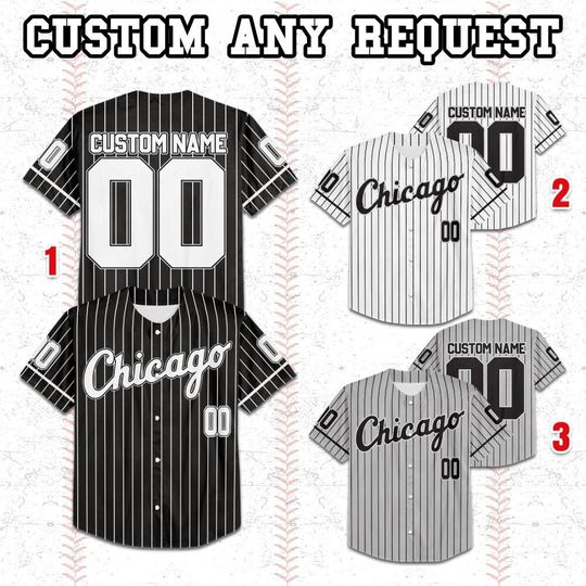Discover Personalized Name Chicago Baseball Team Inspired Jersey, Game Day Baseball Lovers Jersey