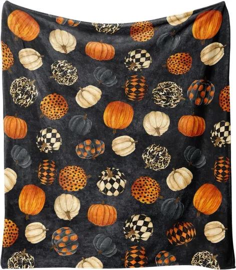 Discover Halloween Pumpkin Blanket,Fall Fleece Blanket,Pumpkin Gifts for Women,Halloween