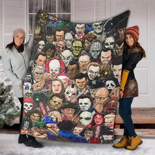 Discover Custom Scary Horror Halloween Movie Michael Myers Fleece Blanket, Halloween