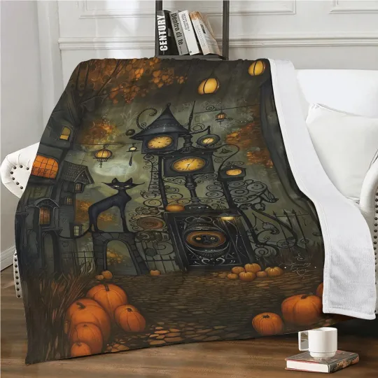 Discover Ghost Halloween Fleece Blanket Personalize Kid's Blanket, Halloween Gift Blanket