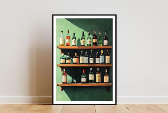 Discover Retro Cocktail Bar Poster, Kitchen Wall Art, Wine & Alcohol Print, Vintage Drink Art, Green Cocktail Decor
