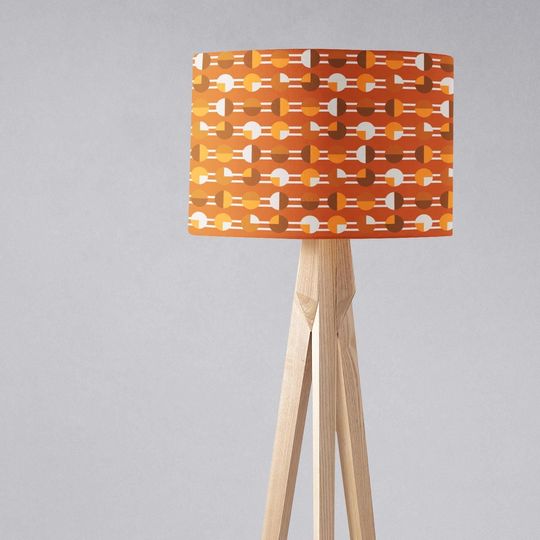 Discover Orange Retro Lampshade, Mid Century Modern, Retro Lampshade