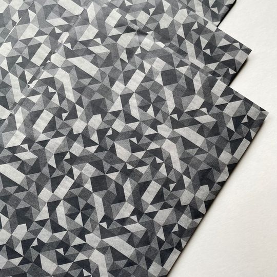 Discover GRAY PRISM 77 in stock tissue sheets gift present wrap craft supply retail store packaging simple guy dad birthday Fathers Day geometric